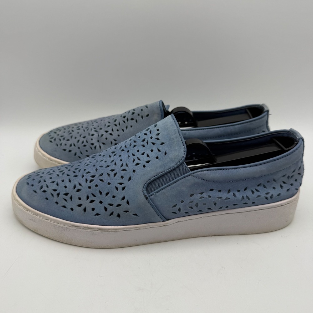 Vionic Midi Perf Slip On Sneakers Womens 8 Blue Leather Perforated 356MIDIPERF